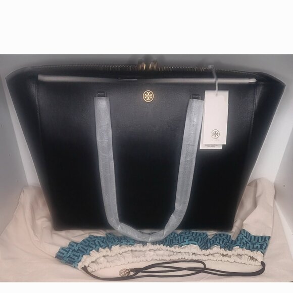 GORGEOUS NEW LARGE TORY BURCH ROBINSON LEATHER TOTE - Picture 8 of 15